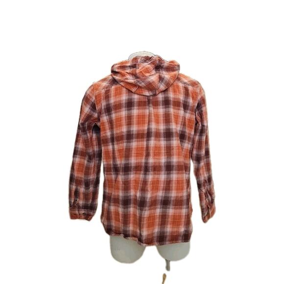 CARHARTT Button Down HOODED FLANNEL Long Sleeve SHIRT Top Womens XL - Picture 2 of 5